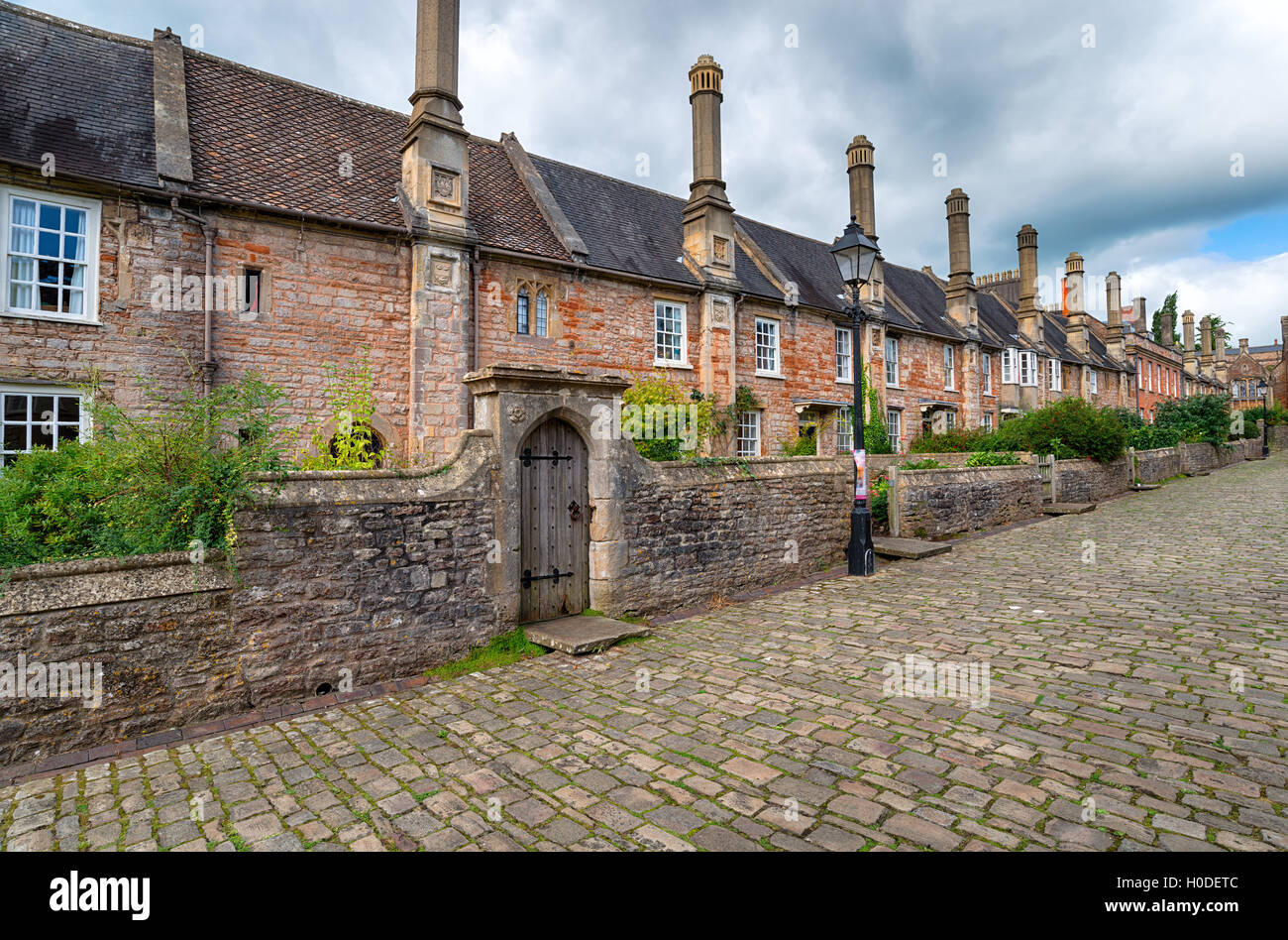 Cottages at Vicars Close at Wells in Somerset Stock Photo