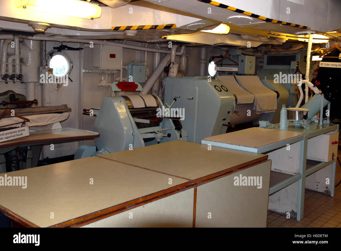 Laundry room, HMY Britannia, Royal Yacht Britannia, berthed at Ocean