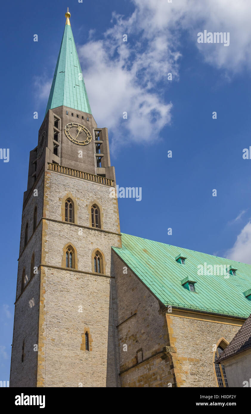 Tower of the Nikolai church in Bielefeld, Germany Stock Photo