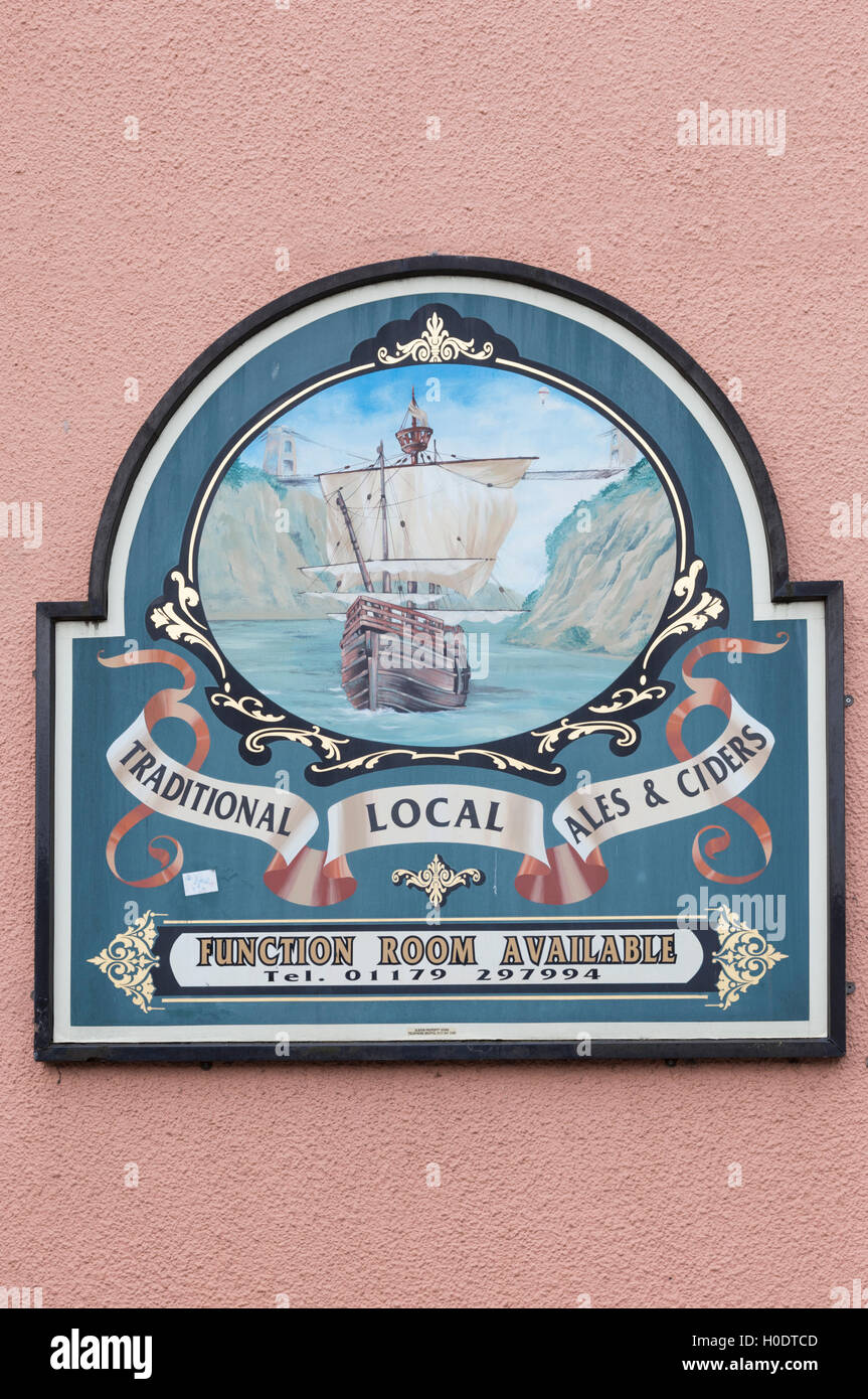 Traditional painted pub sign, Bristol, England, UK Stock Photo
