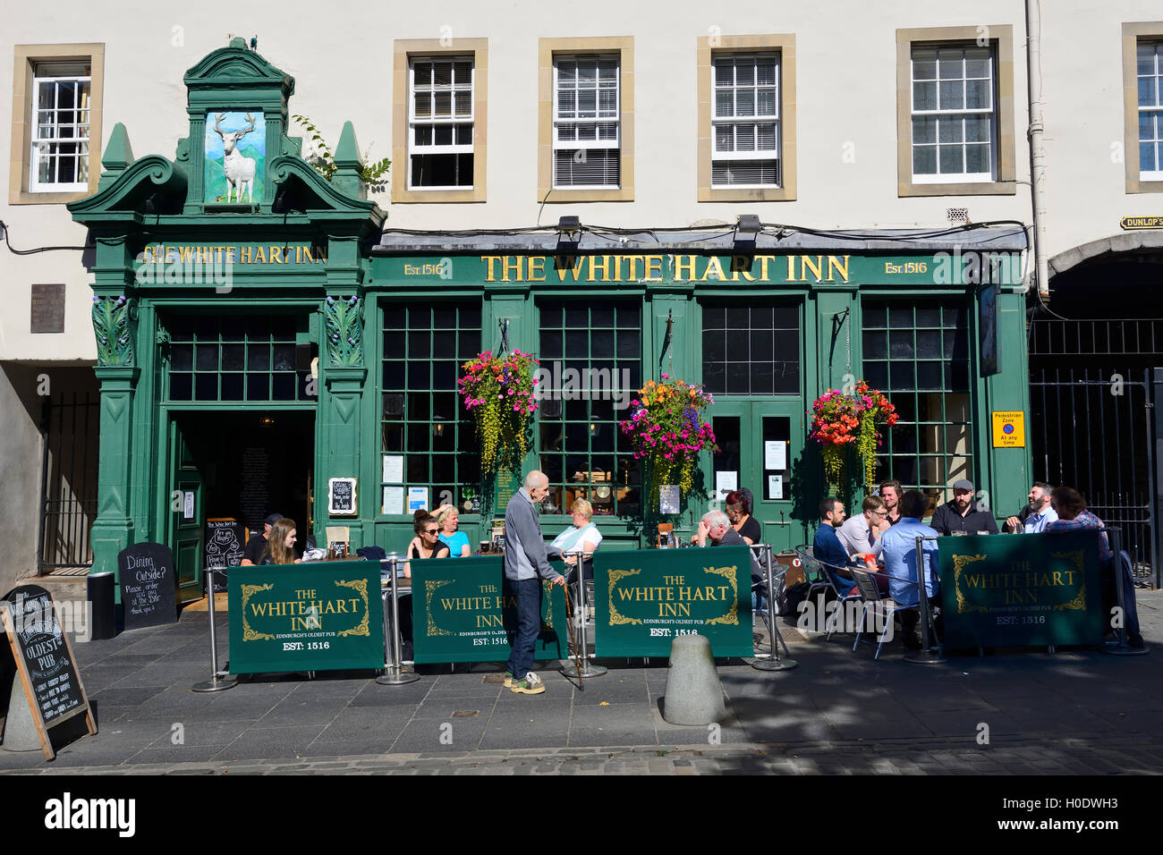 The White Hart Inn in the Grassmarket, Edinburgh, Scotland Stock Photo