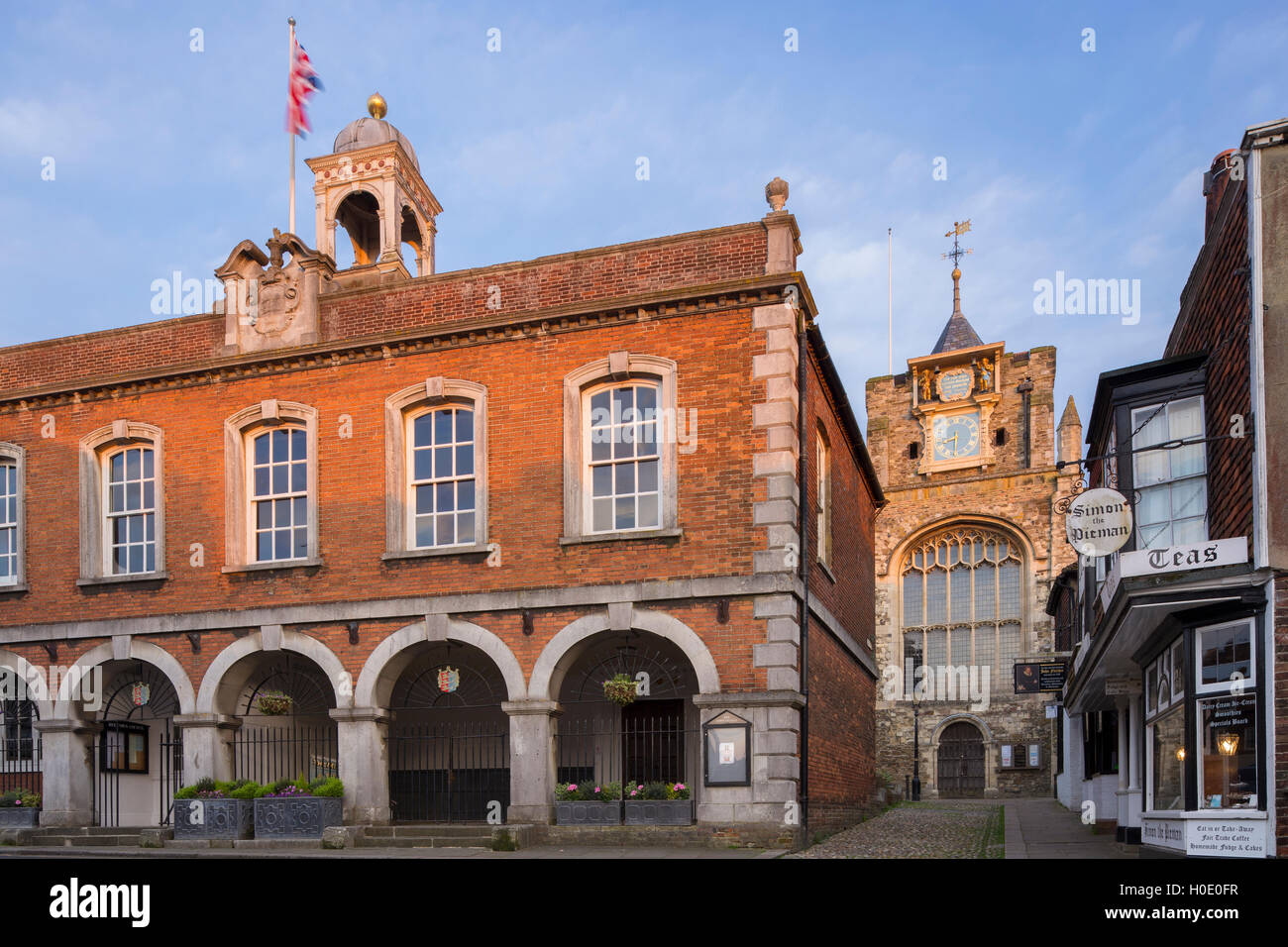 Rye Town Hall and Church of St. Mary. Rye. East Sussex. England. UK