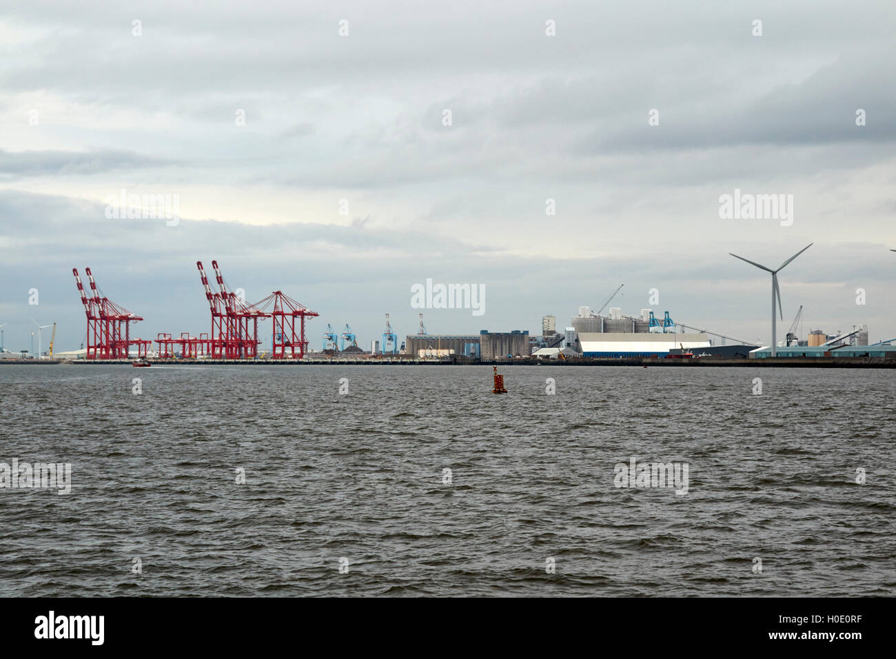 Liverpool 2 docks terminal and freight cargo quay Merseyside UK Stock Photo