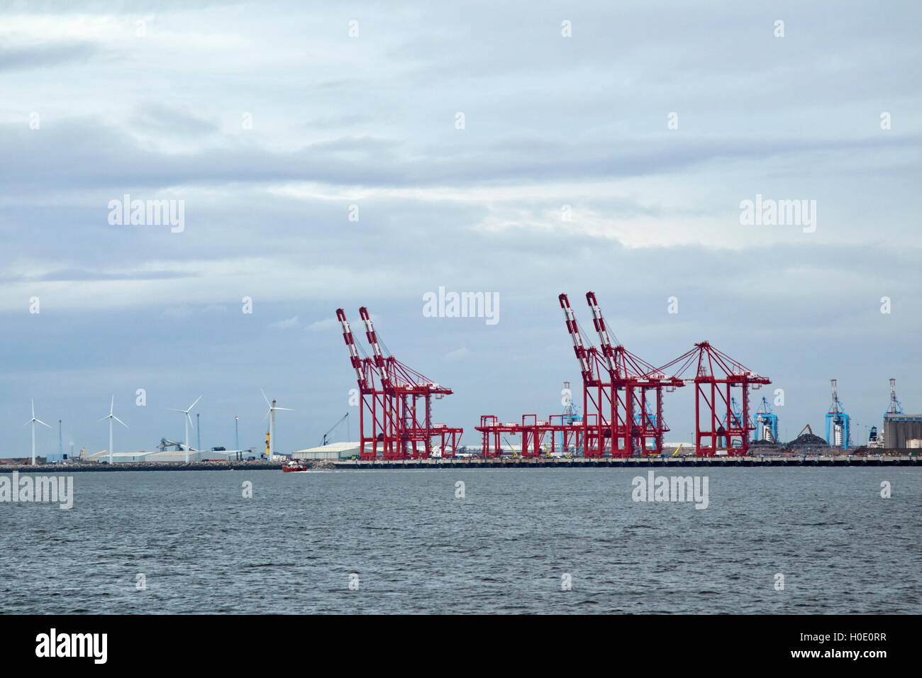 Liverpool 2 docks terminal and freight cargo quay Merseyside UK Stock Photo