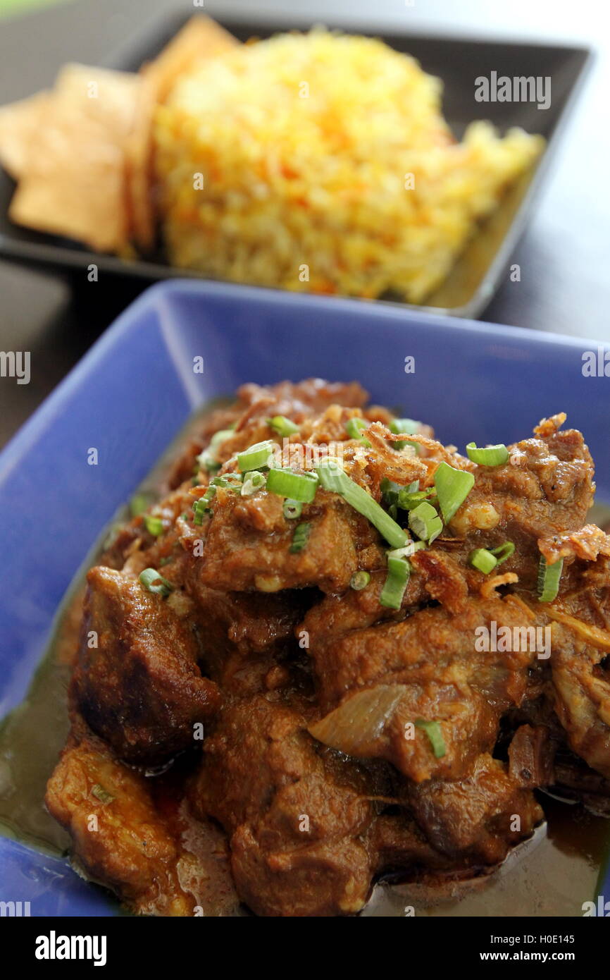 The Mutton Curry features tender mutton and potato curry served with ...