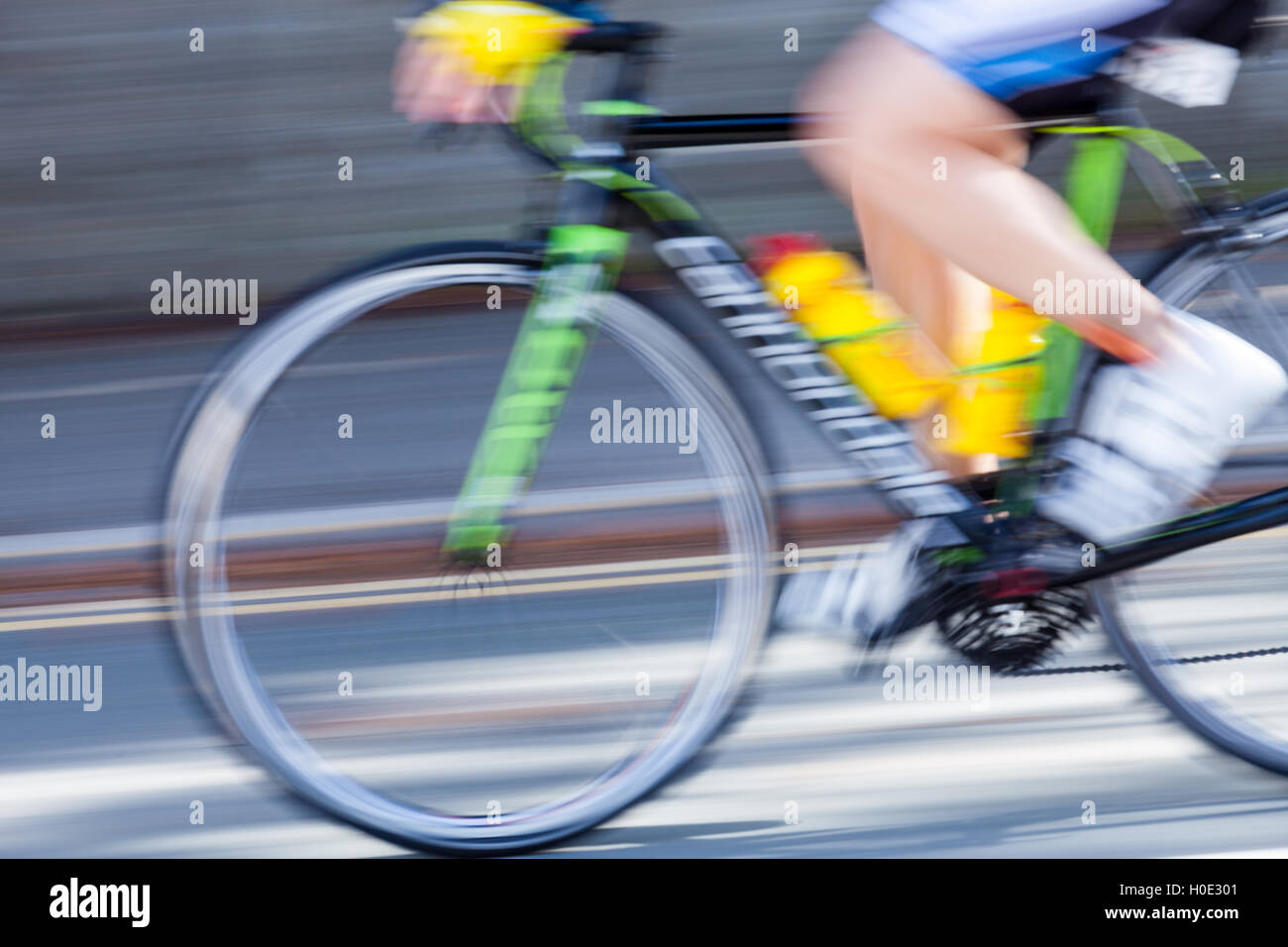 Ironman Tenby 2016 cyclists at carew tracked and blurred showing speed