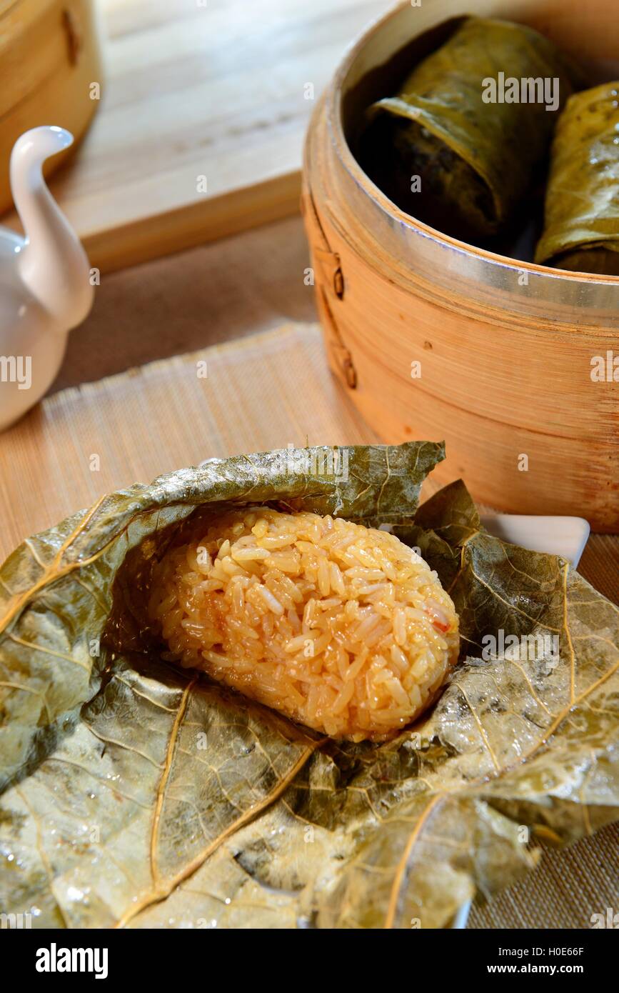 Rice of lotus leaf pearl shell dishes in Vietnam restaurant Stock Photo ...