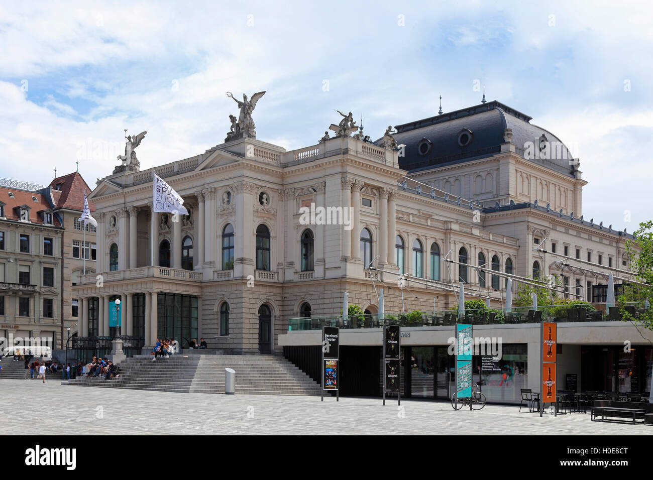 Switzerland Zurich Oper Sechseläutenplatz Stock Photo