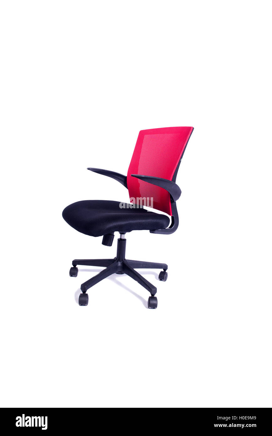 Red office chair isolated on the white background Stock Photo Alamy