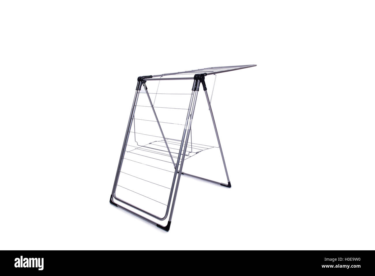 Collapsible clotheshorse isolated on the white background Stock Photo ...