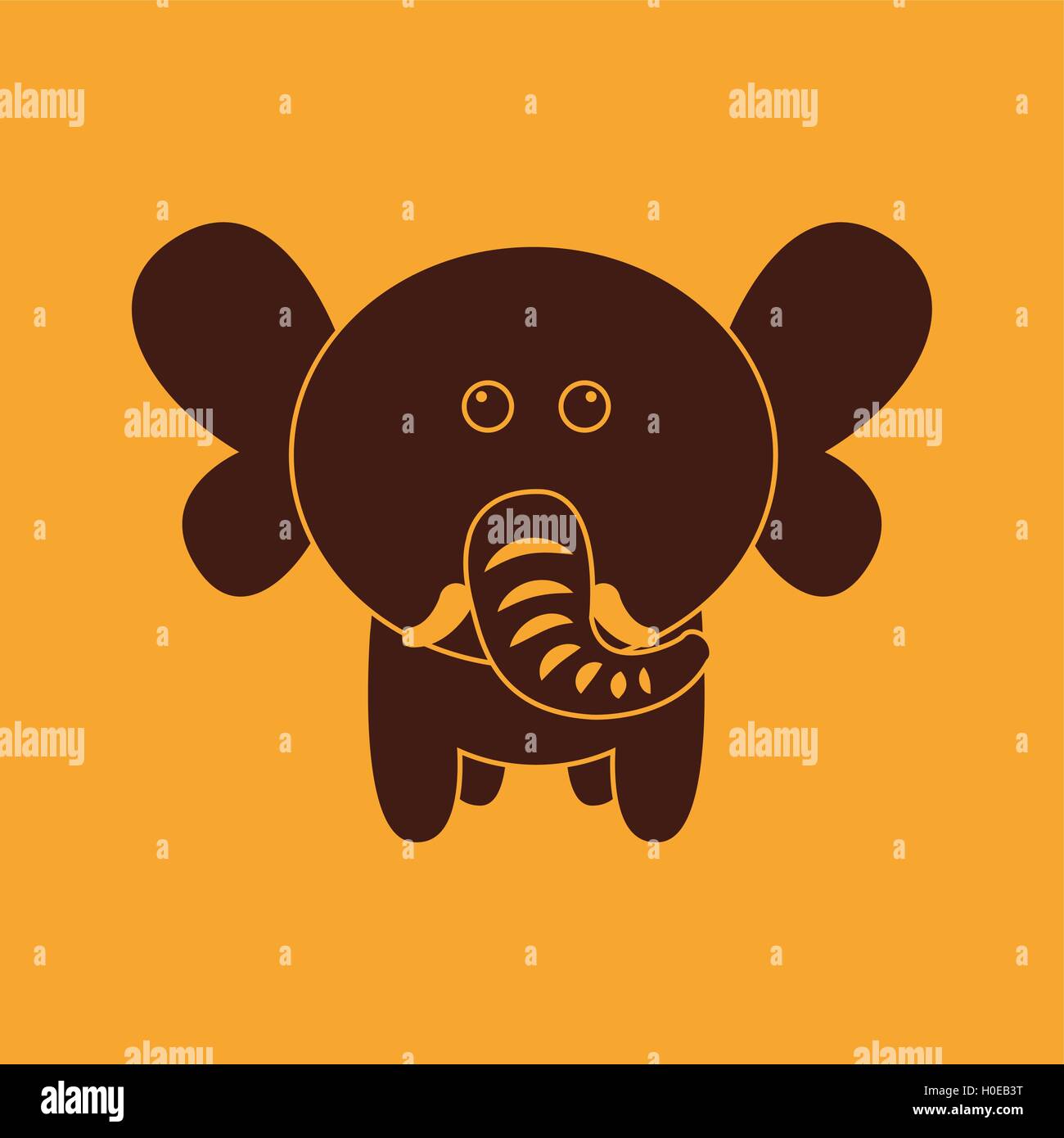 Cute elephant silhouette Stock Vector Image & Art - Alamy