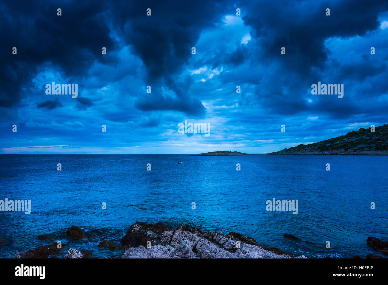 Colorful landscape photo of the Adriatic Sea Croatia Stock Photo