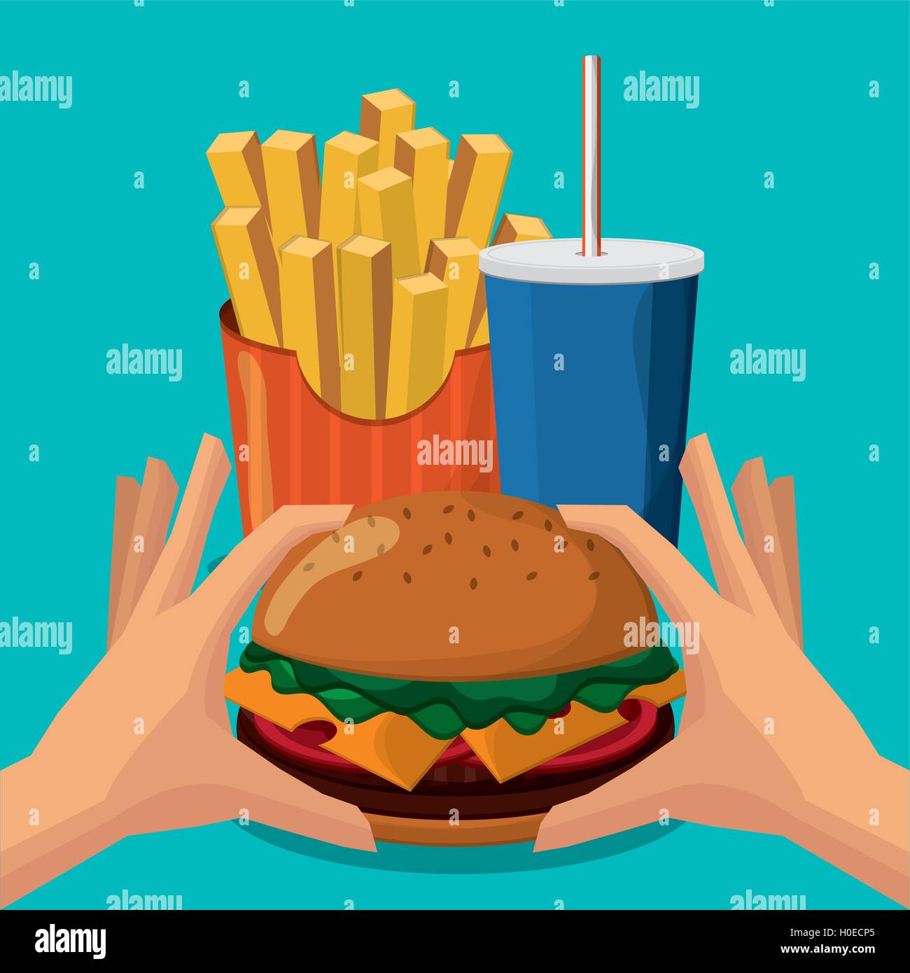Hamburger soda and fast food design Stock Vector Image & Art - Alamy