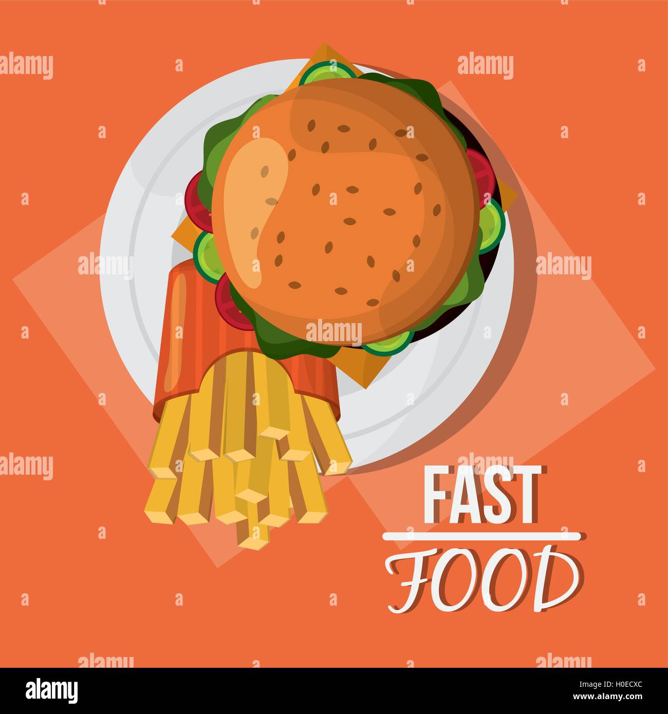 Hamburger french fries and fast food design Stock Vector Image & Art ...