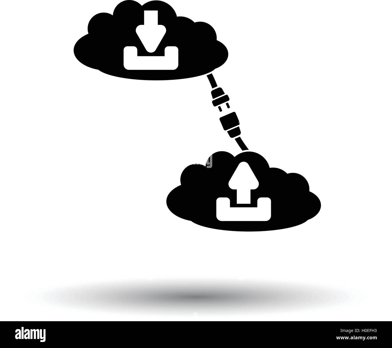 Cloud connection icon. White background with shadow design. Vector ...