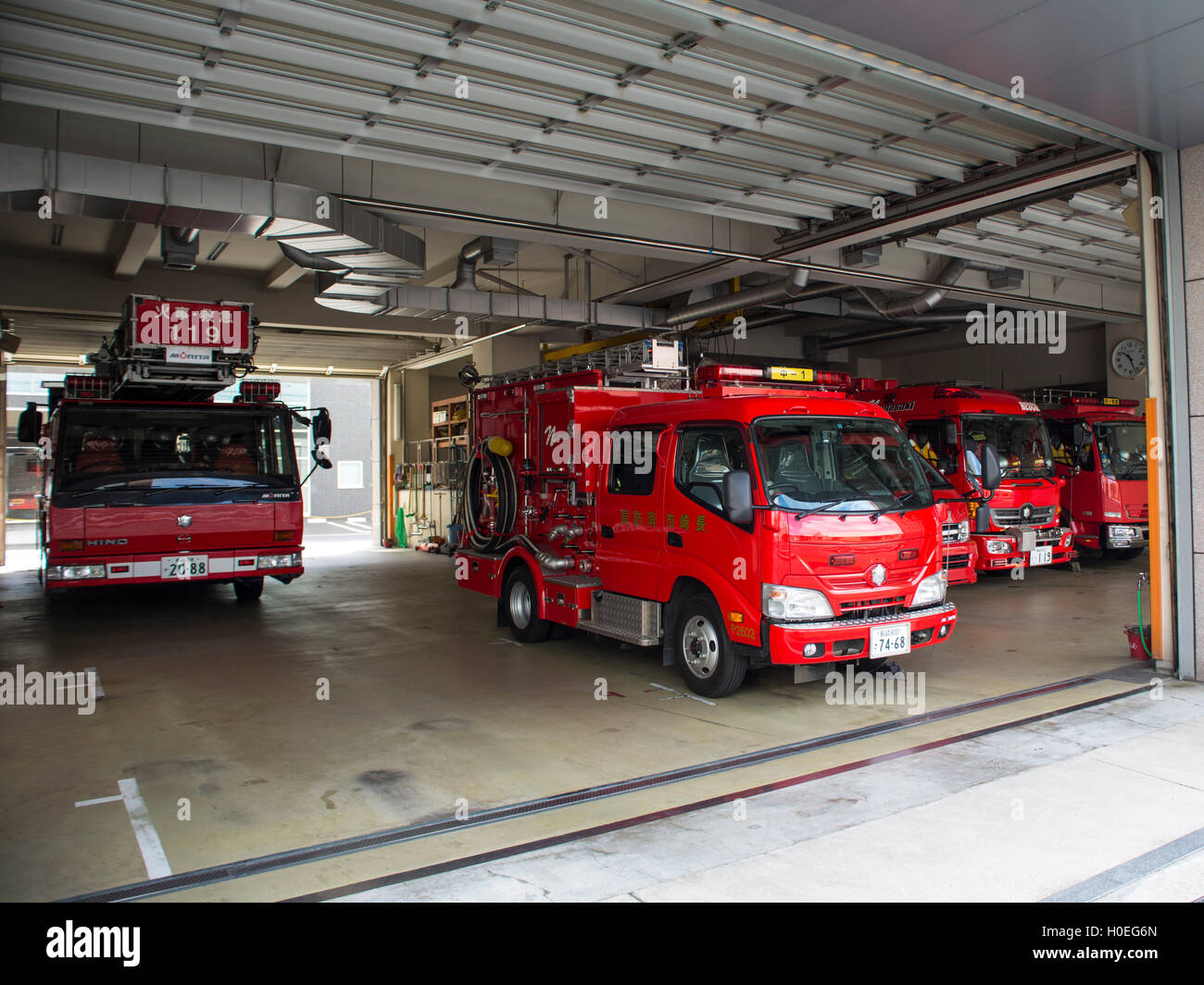 Nagasaki Fire Station and Tenders Stock Photo