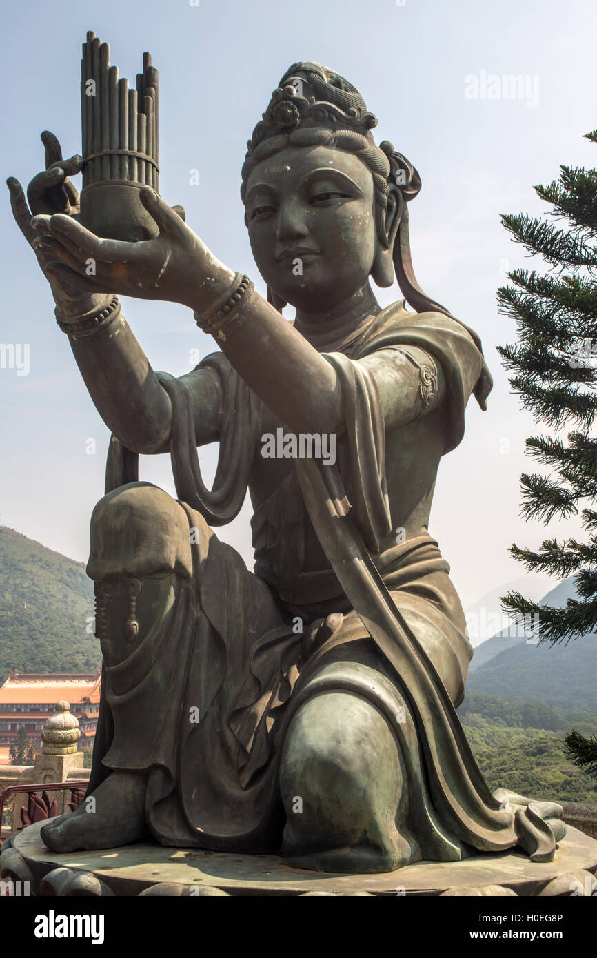 Po Lin Buddha Offering Statue, Lantau Island, Hong Kong Stock Photo