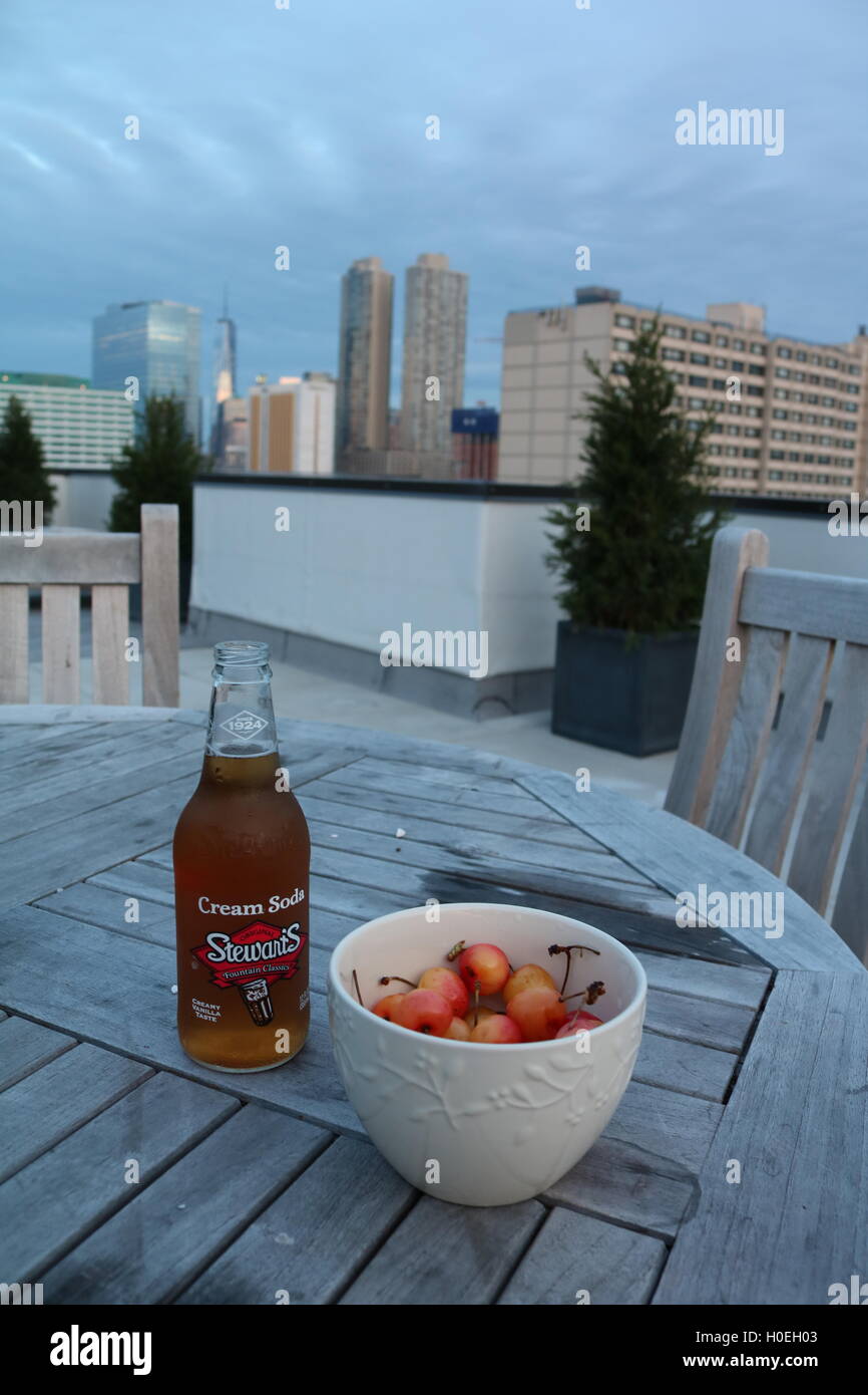 Relaxing evening on the roof Stock Photo