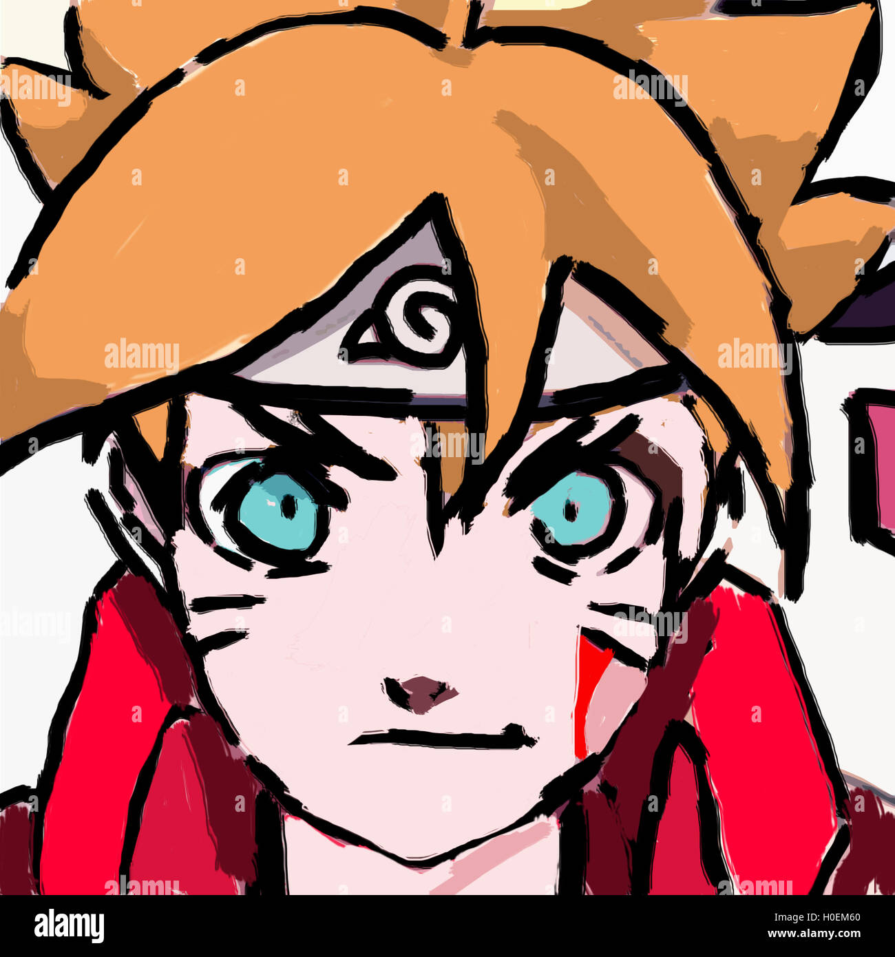 BORUTO FACE REDRAW Stock Photo