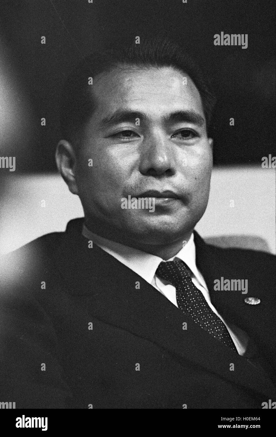 Daisaku Ikeda, former President of Soka Gakkai, the controversial new religious movement. This photograph was taken in July 1963 Stock Photo