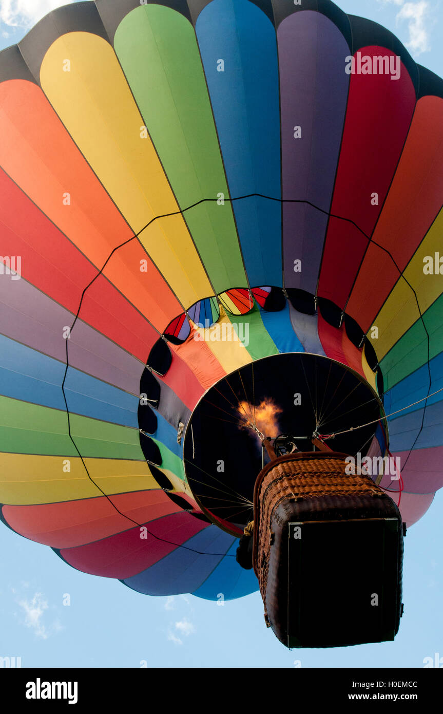 Hot air balloon launching in Ann Morrison Park in the 'Spirit of Boise Balloon Classic' in September 2016 Stock Photo