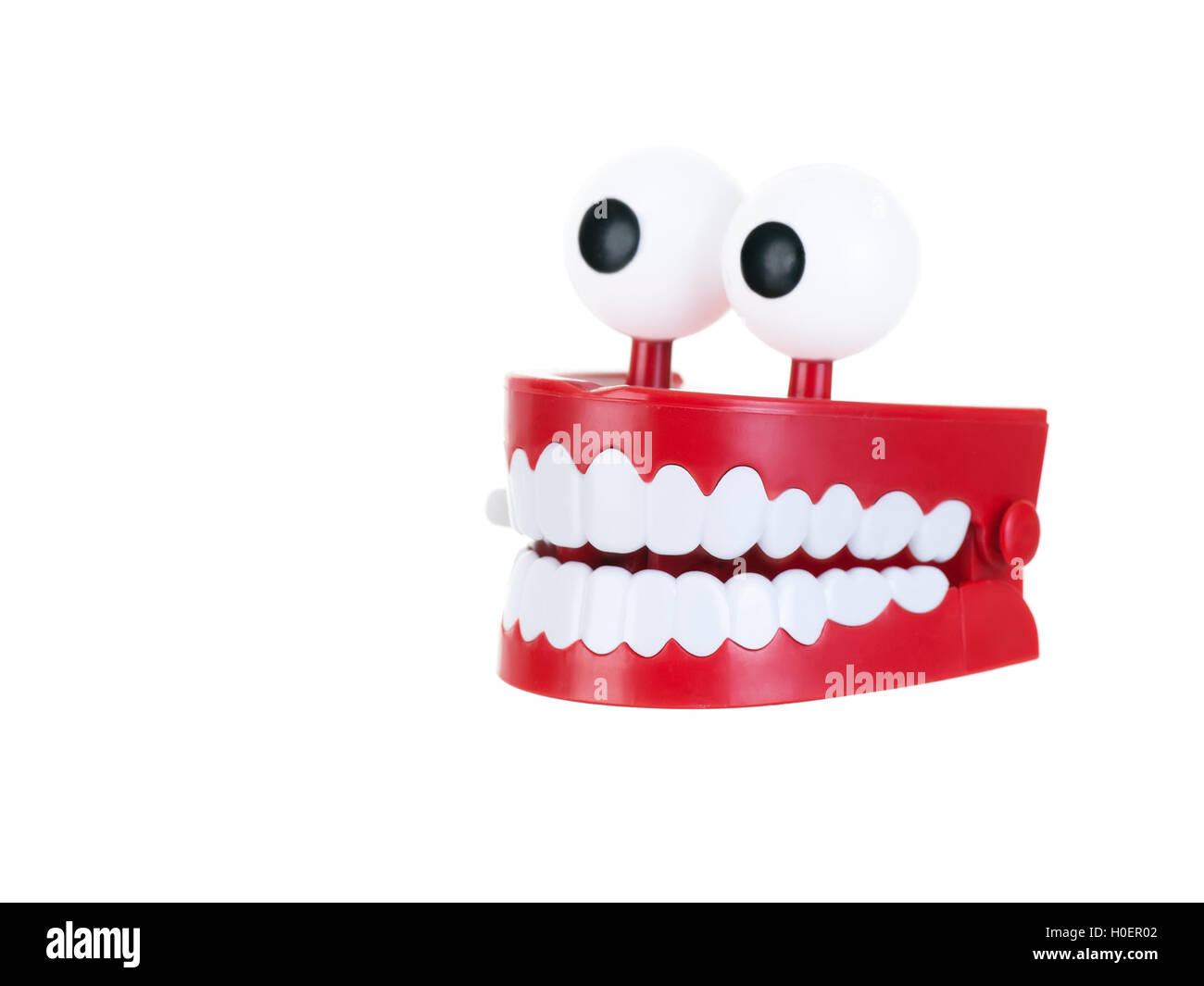 Chattering teeth on a pure white background Stock Photo
