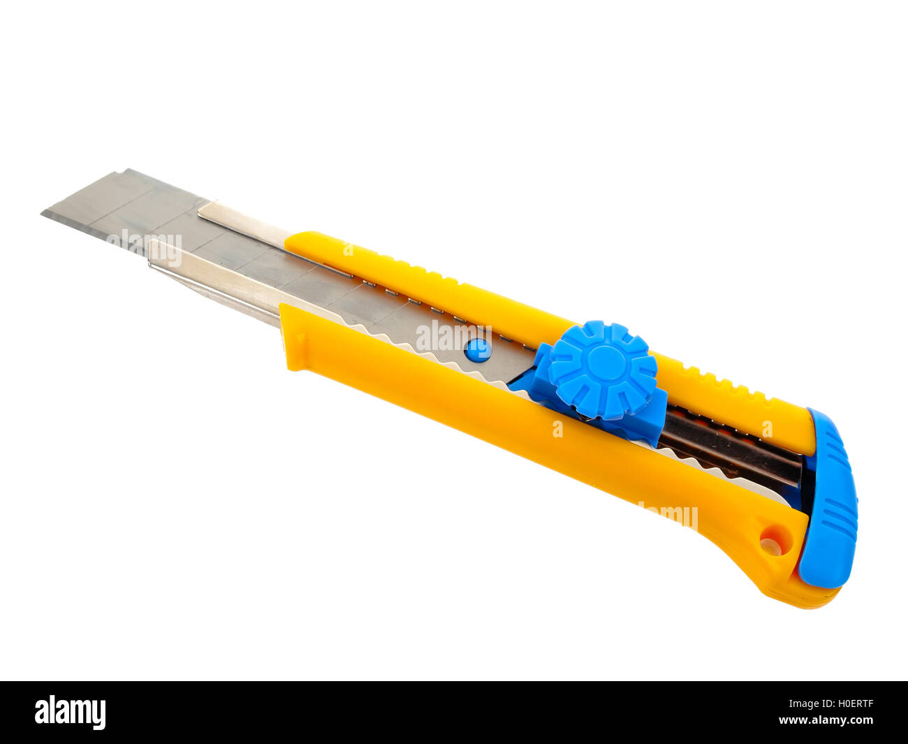 yellow cutter isolated on white background Stock Photo