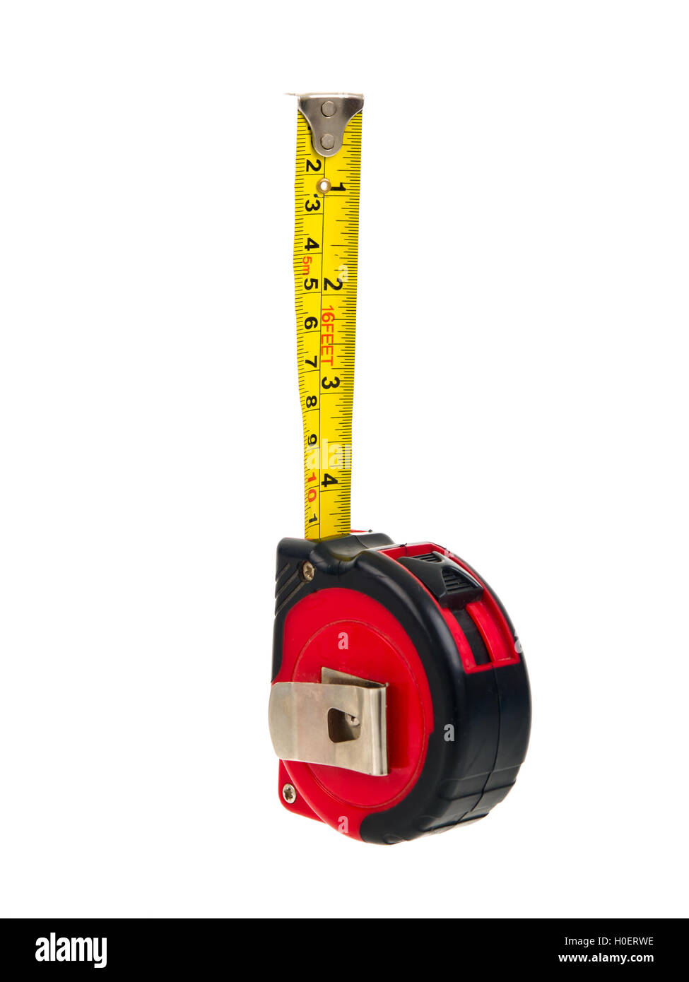 Measuring tape isolated on a white background Stock Photo