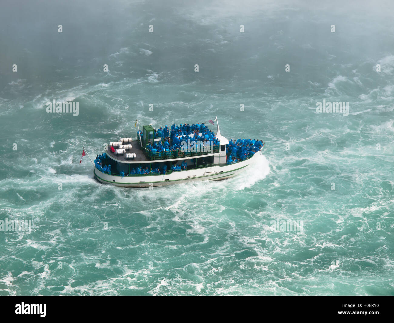 Boat in Niagara Falls Stock Photo