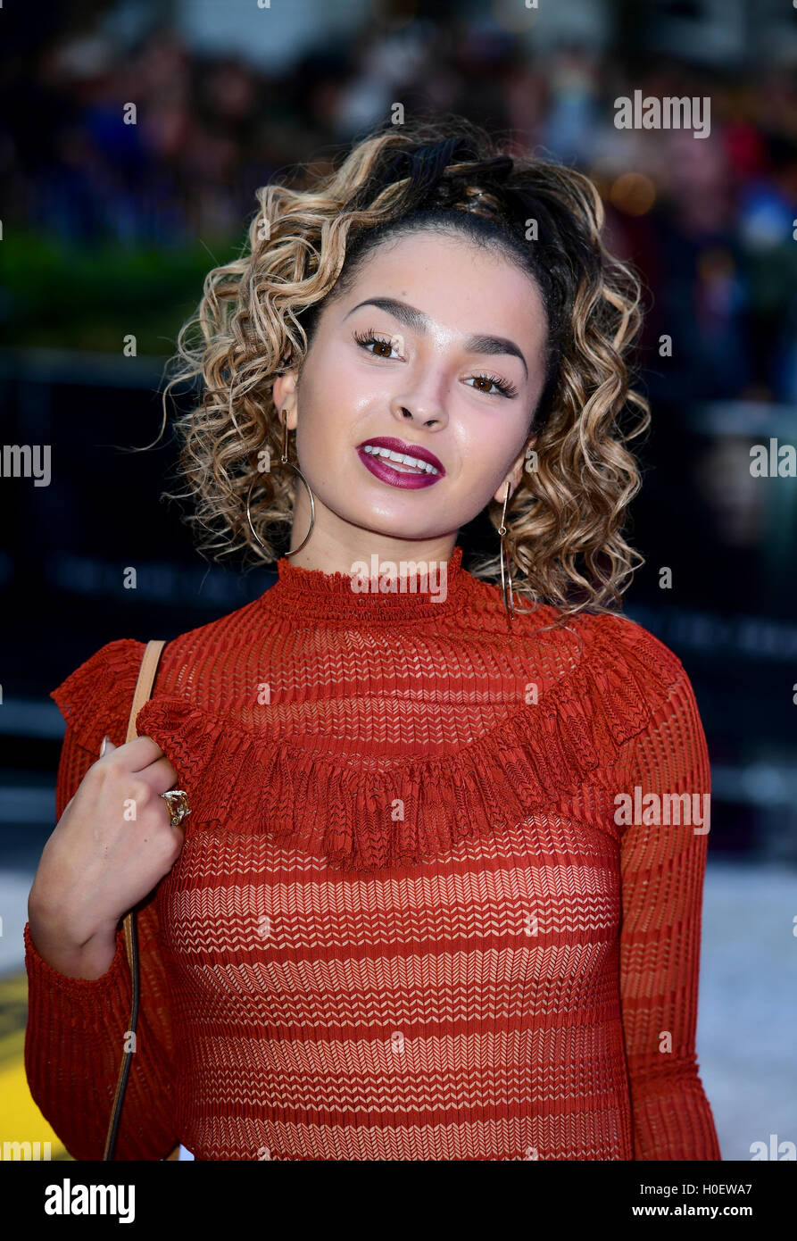 Ella Eyre attending the world premiere of The Girl On The Train at Leicester Square, London. Stock Photo