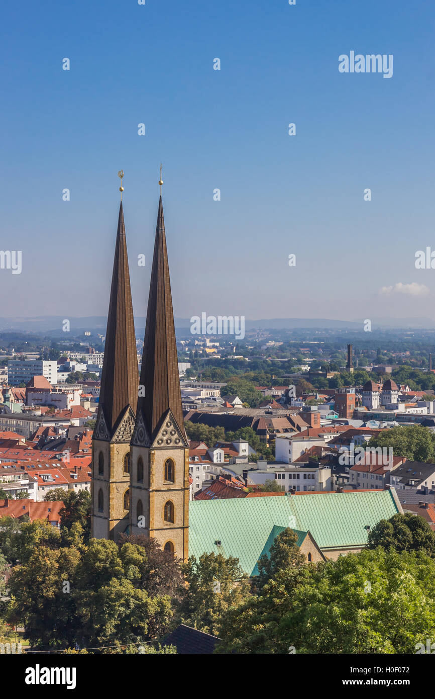 View over the Marienkirche in the historical center of Bielefeld, Germany Stock Photo