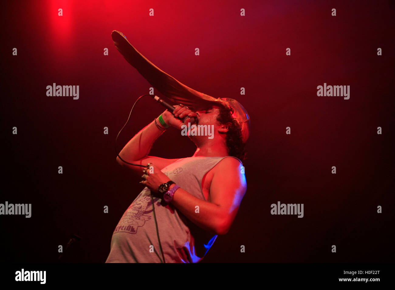 Jack Parow a popular Afrikaans rapper Performing at Splashy Fen, an annual rural music festival Stock Photo