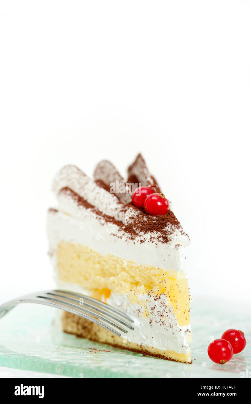 whipped cream and ribes dessert cake slice Stock Photo Alamy
