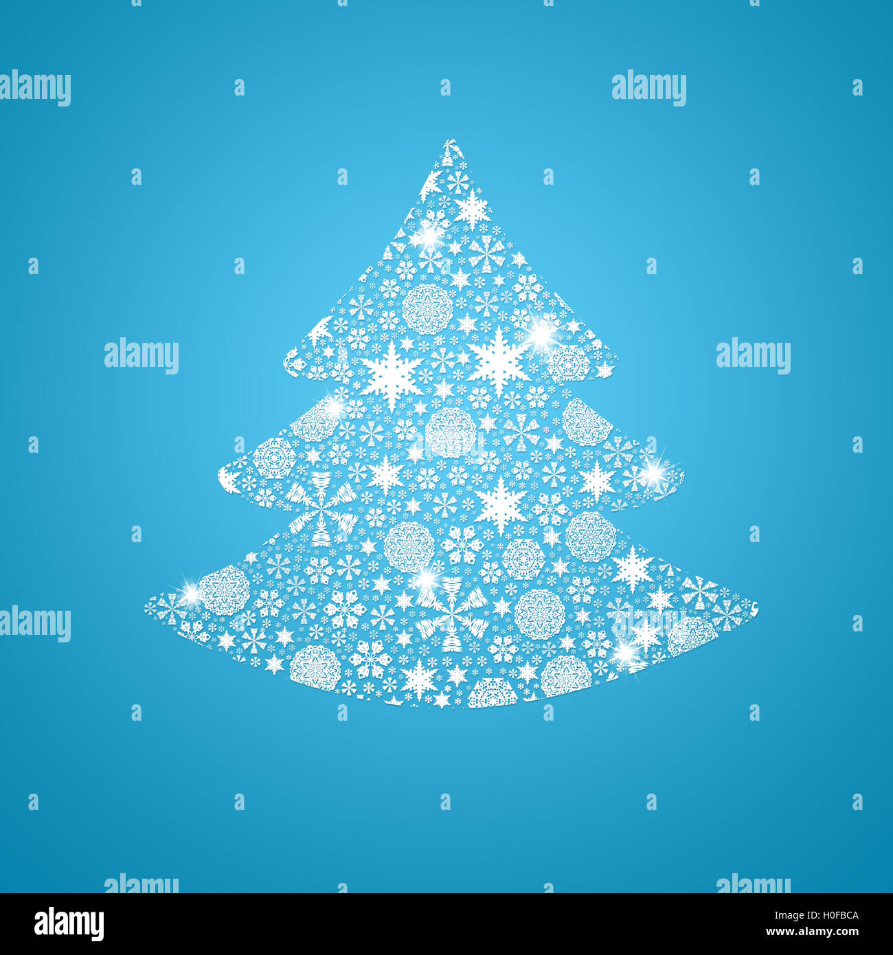 Silhouette of tree filled with snowflakes Stock Photo - Alamy