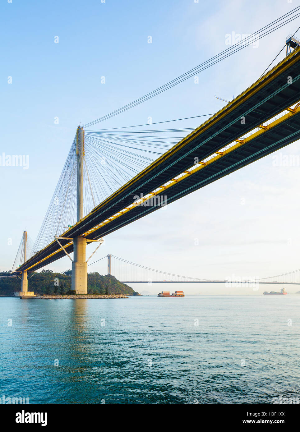 Suspension bridge in Hong Kong Stock Photo Alamy