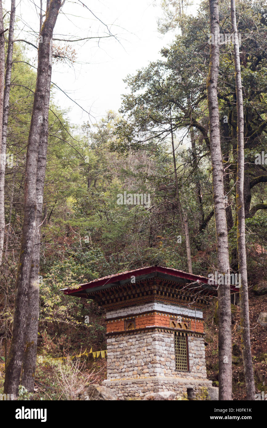 Ascent to the Tiger's Nest Taktsang monastery near Paro, Bhutan Stock Photo