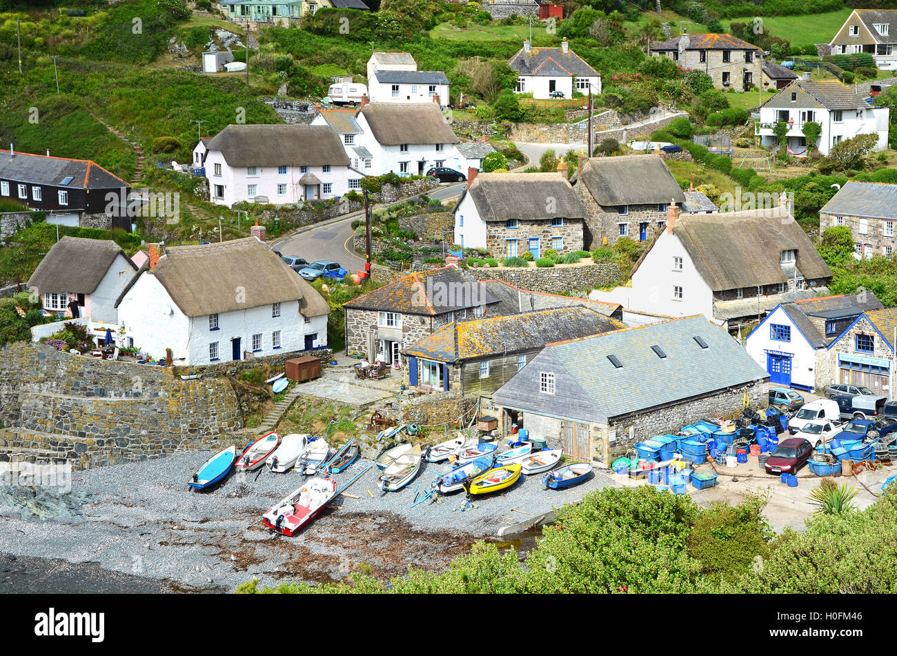 The fishing village of Cadgwith in Cornwall, England, UK Stock Photo