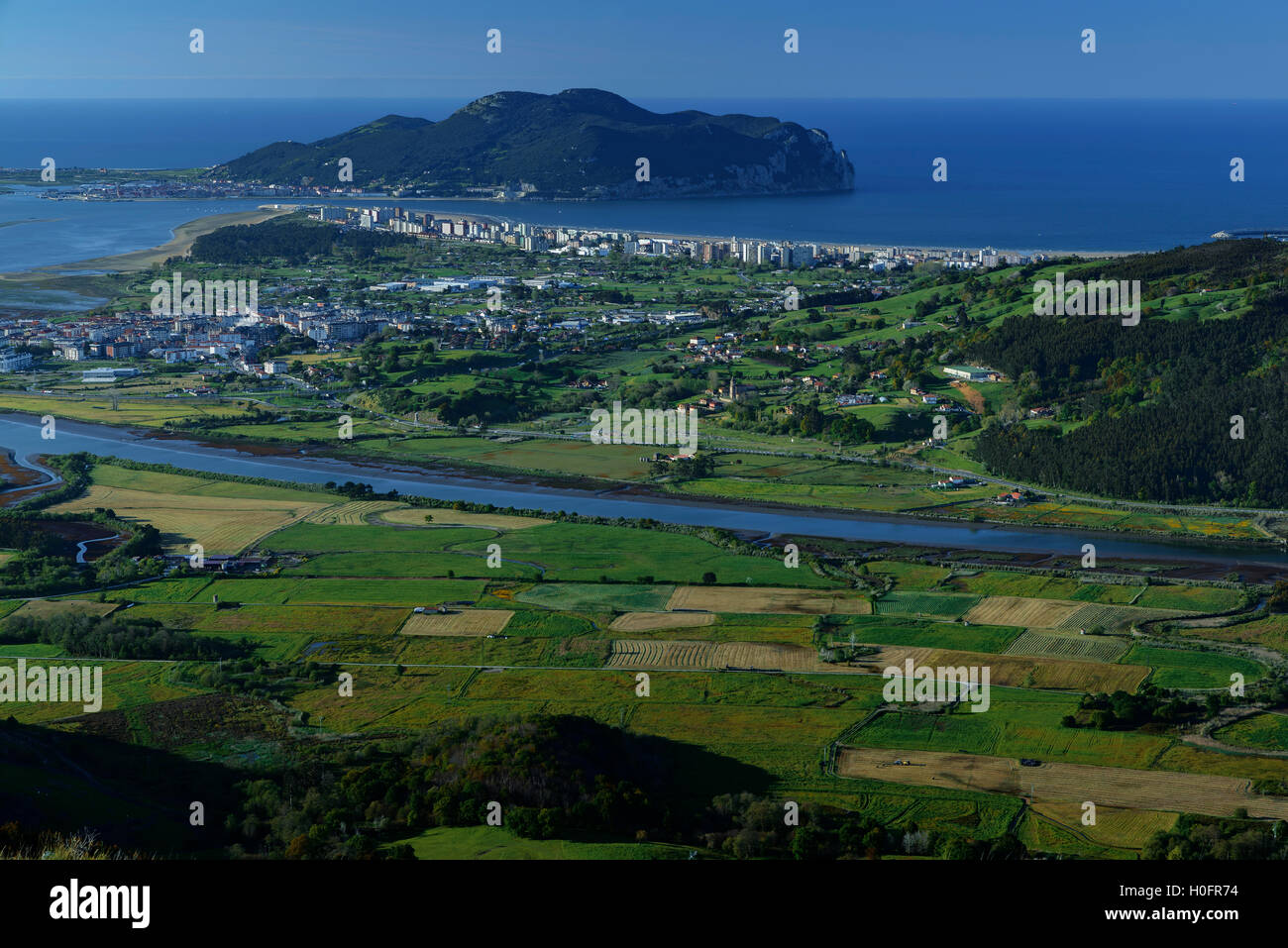 Colindres, Laredo and Santoña seen from Mount Candiano in Cantabria ...