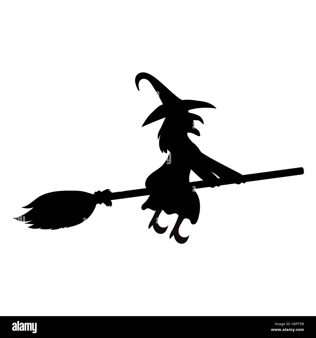 Scary witch flying Stock Vector