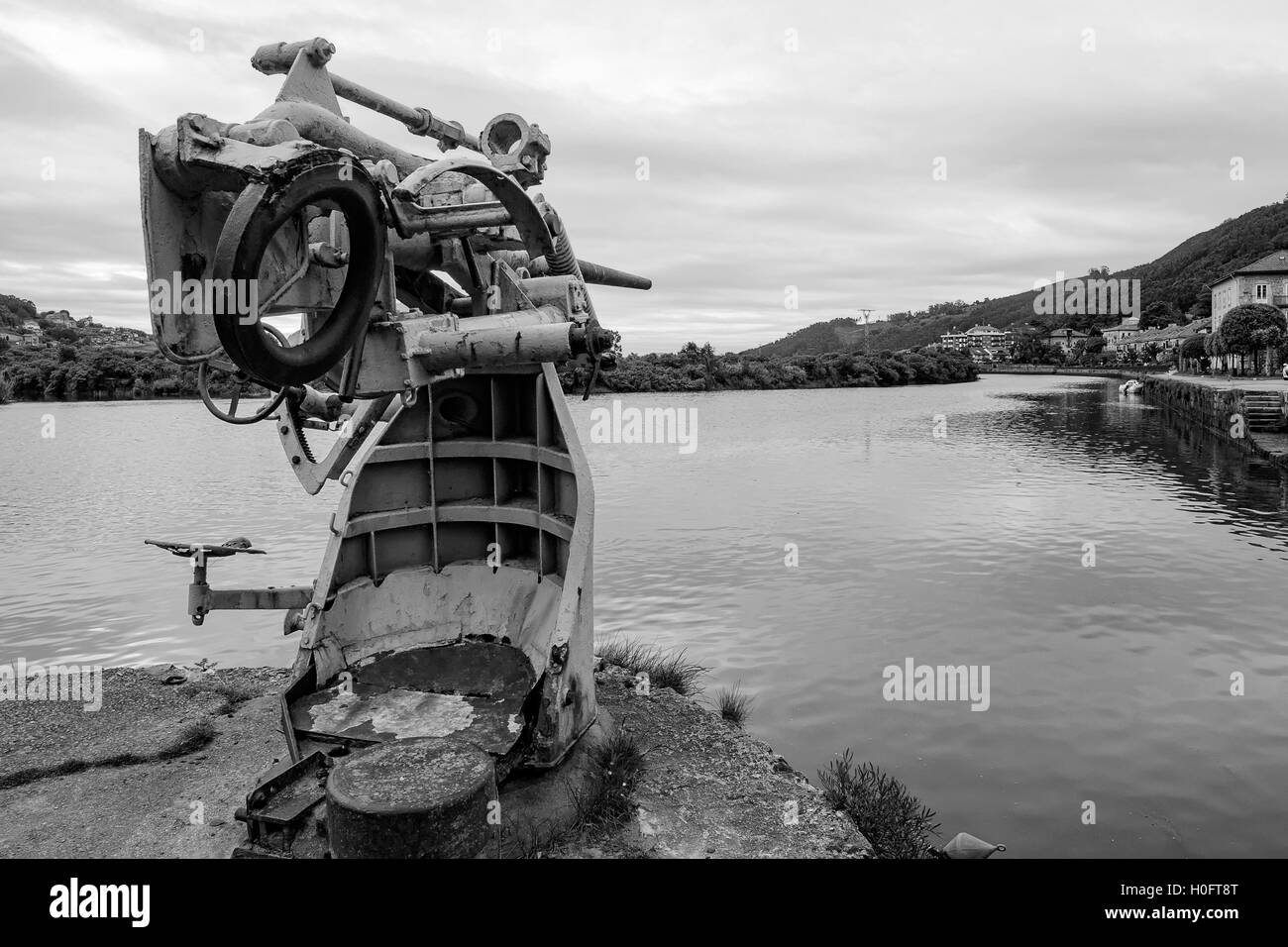 A battleship radar Navy in the Spanish Army Museum Park in Limpias Cantabria, northern Spain, Europe Stock Photo