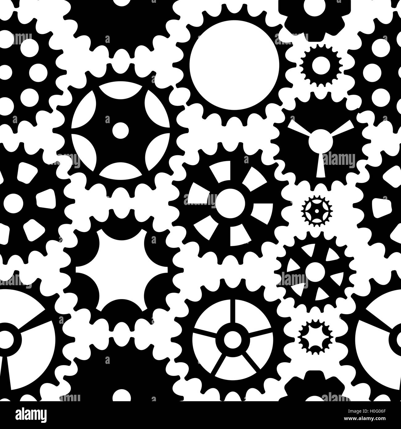 Machine Gear Wheel Cogwheel Seamless Pattern Background. Vector Stock ...