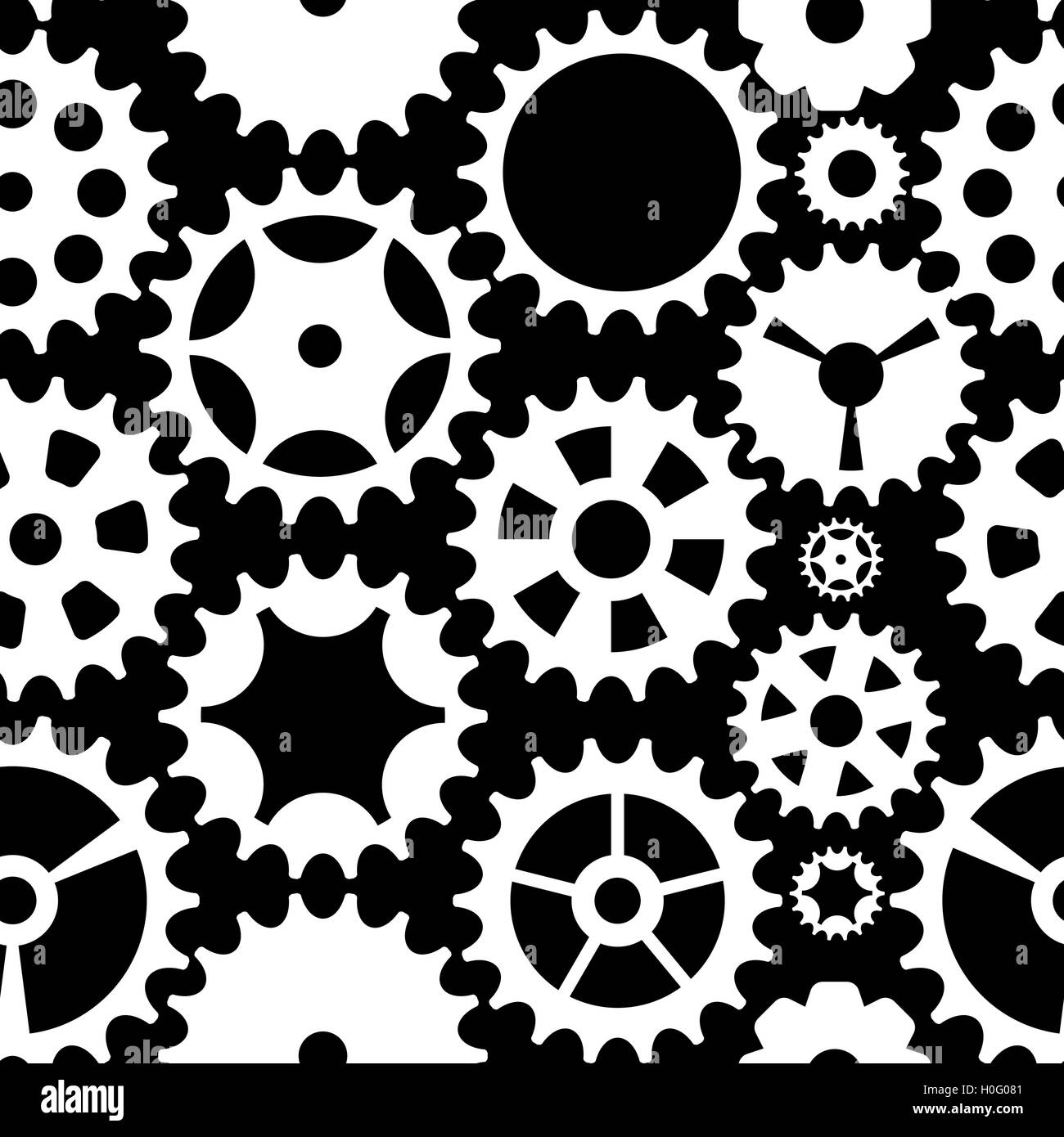 Machine Gear Wheel Cogwheel Seamless Pattern Background. Vector Stock ...