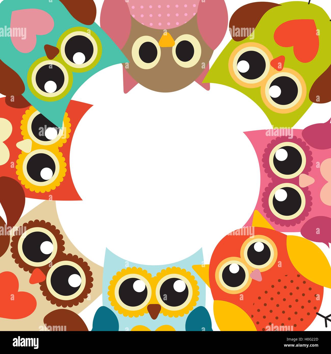 Cute Owl Pattern Background with Place for Your Text Vector Illu Stock ...
