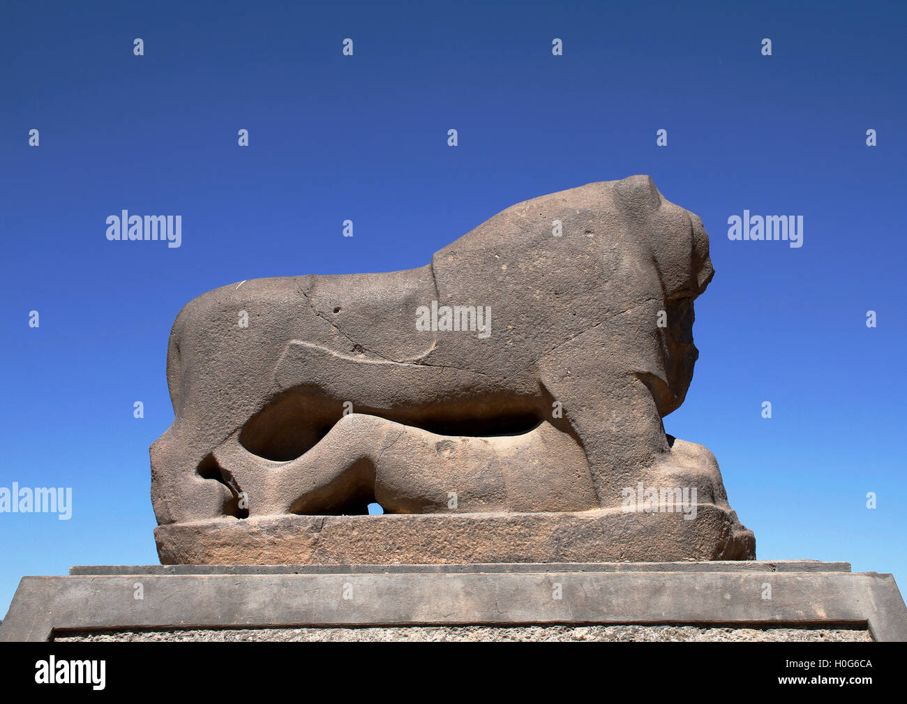 The lion of Babylon in Iraq. Stock Photo