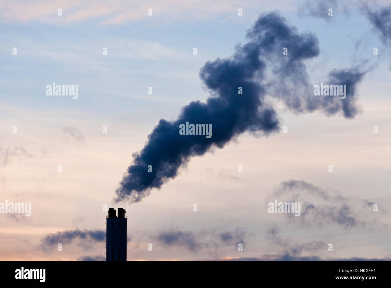 Global warming industrial pollution smoke concept Stock Photo