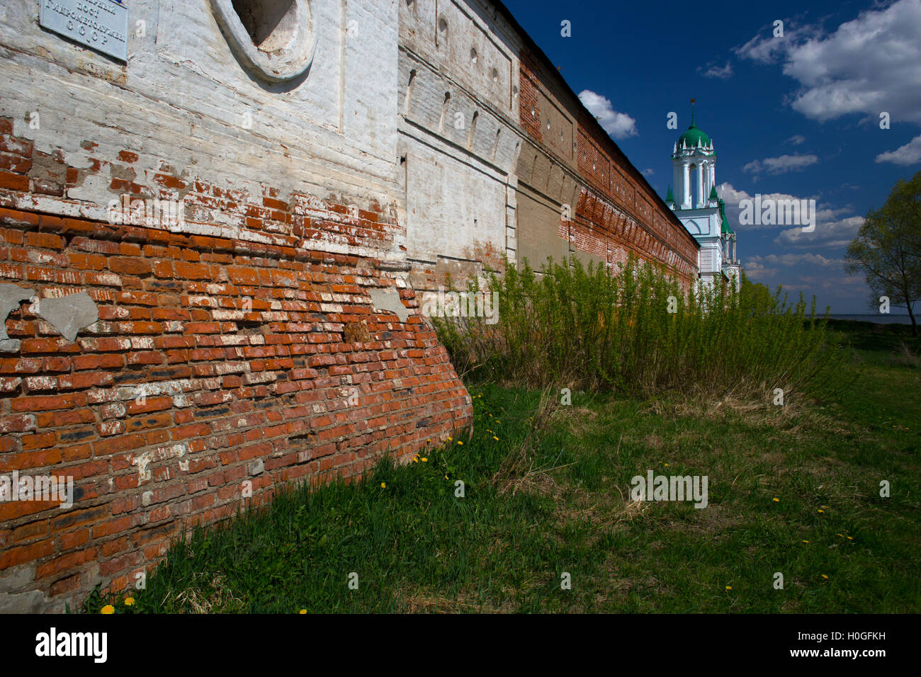 Yakovlevsky Savior Monastery wall in Rostov Stock Photo