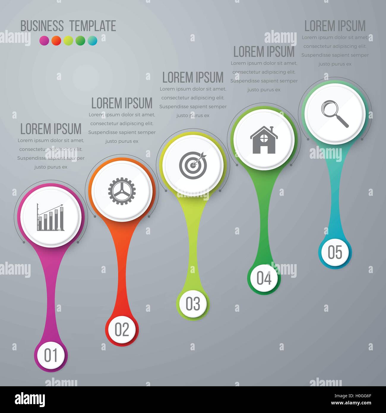 Vector illustration infographic five options Stock Vector Image & Art ...