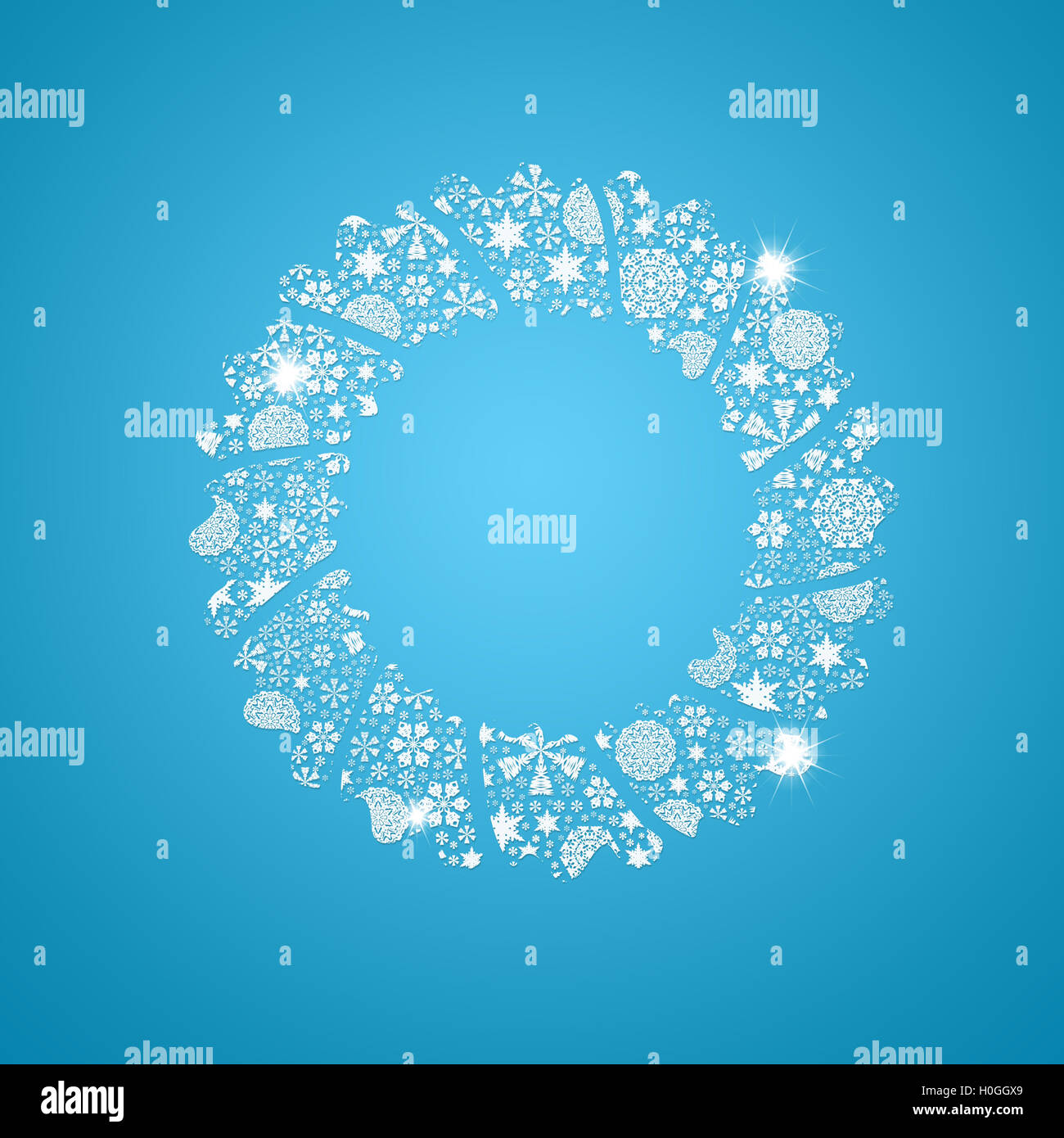 Silhouette Christmas wreath Stock Photo - Alamy