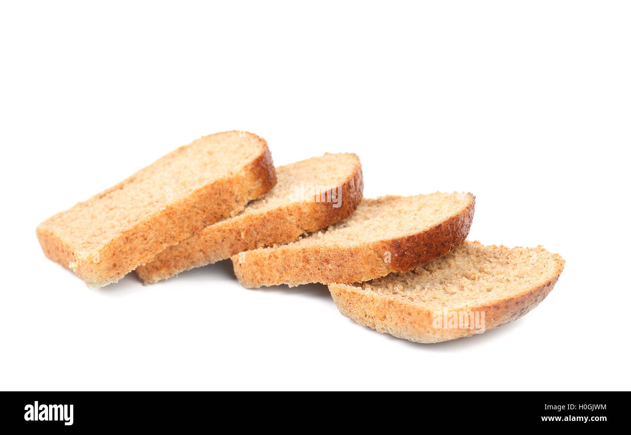 Sliced brown bread isolated on white Stock Photo - Alamy