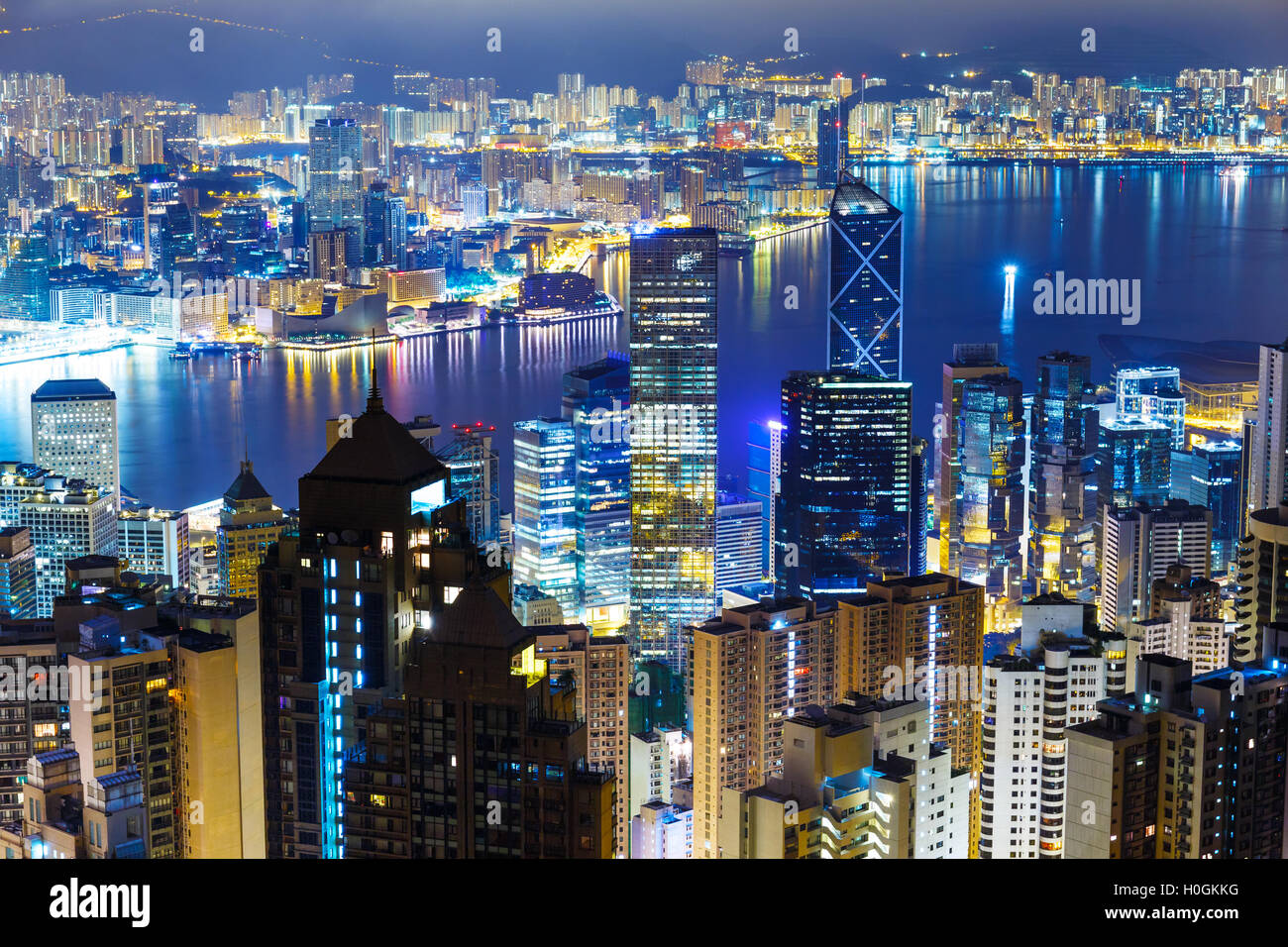 Hong Kong city by night Stock Photo - Alamy